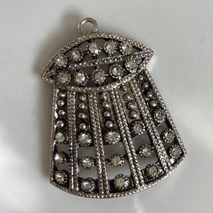 Art Deco Silver & Rhinestone Pendant